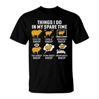 Things I Do In My Spare Time Sheep Funny Sheep T-Shirt | Mazezy