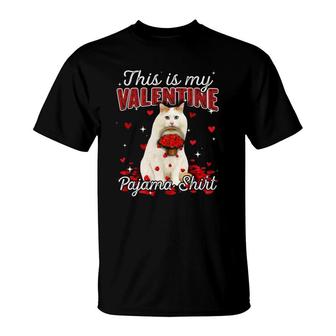 This Is My Valentine Pajama Turkish Van Cat T-Shirt | Mazezy