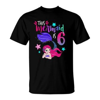 This Mermaid Is 6 Cute Matching Birthday Party T-Shirt | Mazezy