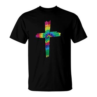 Tie Dye Cross God Jesus Faith Hippie Christian Men Women T-Shirt | Mazezy DE