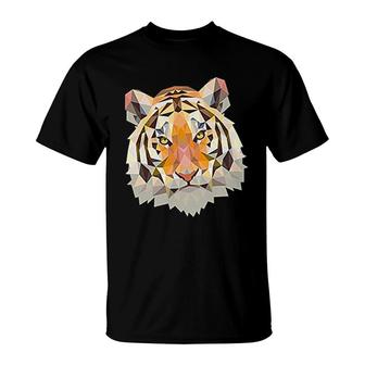 Tiger Face Modern Art Comfortable T-Shirt | Mazezy