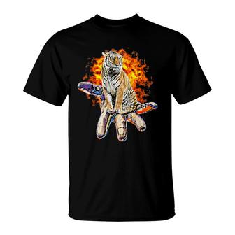 Tiger Motif Big Cat Jungle Colorful Tigers Design T-Shirt | Mazezy