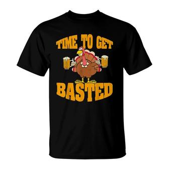 Time To Get Basted Beer Thanksgiving T-Shirt | Mazezy