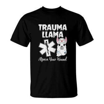 Trauma Llama Alpaca Your Wound Funny T-Shirt | Mazezy