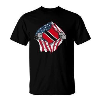 Trinidad And Tobago American Blood Inside Me - Country Flags T-Shirt | Mazezy