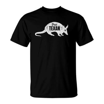 True Texan Armadillo Star Vintage Texas Resident T-Shirt | Mazezy