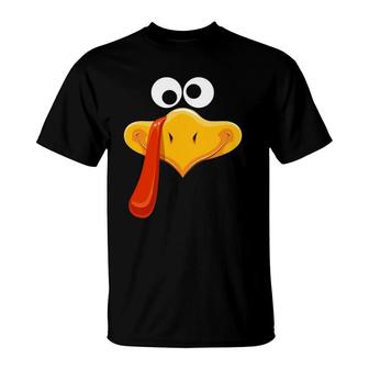 Turkey Face Fun Turkeys Thanksgiving Family Outfits Matching T-Shirt | Mazezy