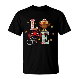 Turkey Sthetoscope Nurse Thanksgiving Holiday Nursing T-Shirt | Mazezy