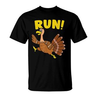 Turkey Trot Squad Runner Thanksgiving Pilgrim Costume T-Shirt | Mazezy