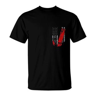 Two Sided Logging Flag Red Logger Felling A Tree T-Shirt - Thegiftio UK