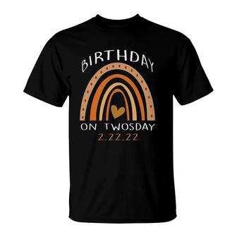 Twosday 2-22-22 Birthday Rainbow Happy Twosday 2022 Birthday T-Shirt | Mazezy