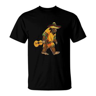 Ukelele Bigfoot El Cinco De Mayo Mexican T-Shirt | Mazezy