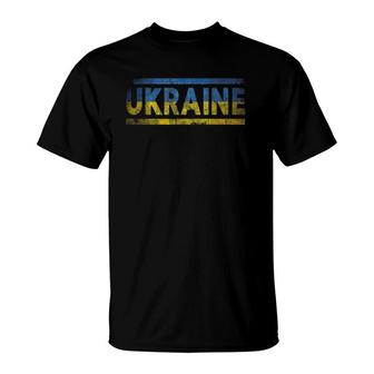 Ukraine Retro Flag Ukrainian Distressed Graphic T-Shirt | Mazezy