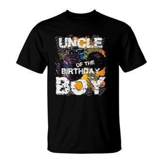 Uncle Of The Birthday Boy Monster Truck Matching Family T-Shirt | Mazezy