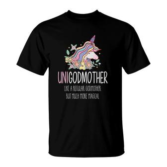 Unicorn Godmother Proposal Gift From Godchild Funny Cute T-Shirt | Mazezy