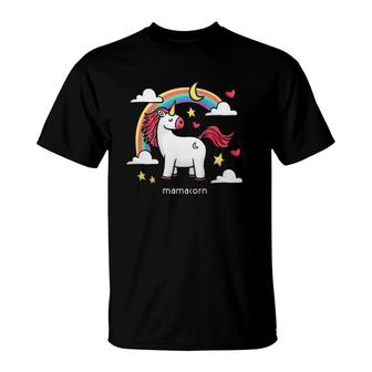 Unicorn Pony Womens Funny Mamacorn Unicorn Costume Mom Mothers Day By Joy Magical Ponies T-Shirt | Mazezy
