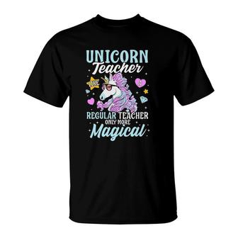 Unicorn Teacher Back To School Cute Magic Teacher T-Shirt | Mazezy