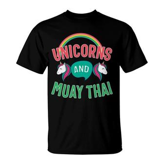 Unicorns And Muay Thai Design Art Of Eight Limbs Gift Design T-Shirt | Mazezy