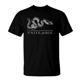 Unite Or Die Political Parties Join Or Die Inspired Quote T-Shirt | Mazezy