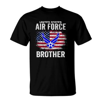 United States Air Force Brother With American Flag Gift T-Shirt | Mazezy