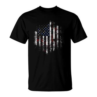 Usa 4Th Of July Blue Red & White American Flag T-Shirt | Mazezy