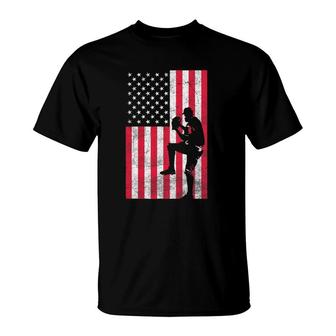 Usa American Flag Baseball Red White Blue 4Th Of July Top T-Shirt | Mazezy AU