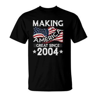 Usa American Flag Making America Great Since 2004 Birthday T-Shirt | Mazezy