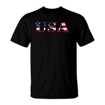 Usa Distressed Us Flag Patriotic Fourth Of July America T-Shirt | Mazezy