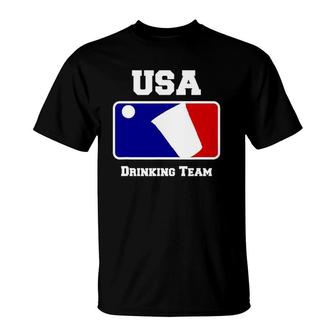 Usa Drinking Team Funny Party Beer Pong Game T-Shirt | Mazezy