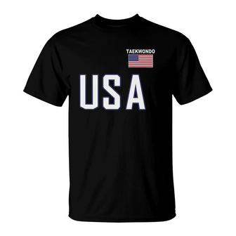 Usa Flag Taekwondo Team Equipment Martial Arts Men Women T-Shirt | Mazezy