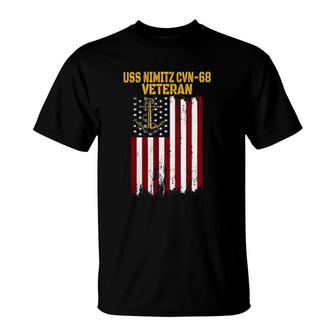 Uss Nimitz Cvn 68 Aircraft Carrier Veteran's Day Father's Day T-Shirt | Mazezy