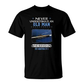Uss Saratoga Cv-3 Veterans Day Father Day T-Shirt | Mazezy
