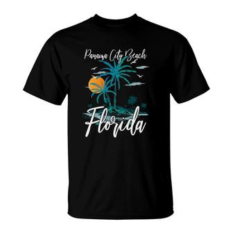Vacation Retro Sunset Florida Panama City Beach T-Shirt | Mazezy