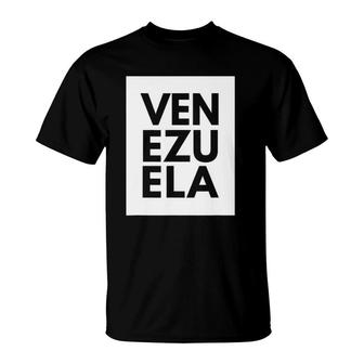 Venezuela Novelty Black Art Font Style Gift Tee T-Shirt | Mazezy