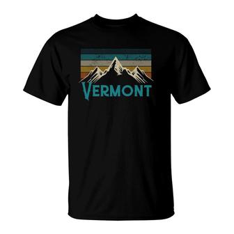 Vermont Vintage Mountains Retro Hiking Souvenir Gift T-Shirt | Mazezy