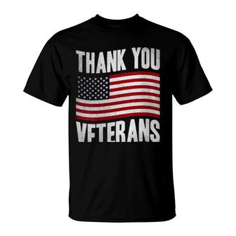 Veterans Day American Flag Theme Design Thank You Veterans  T-Shirt