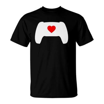 Video Game Controller Heart Gamer Valentine's Day T-Shirt | Mazezy CA