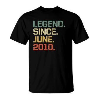 Vintage 12 Years Old Boys Girls Legend Since June 2010 Ver2 T-Shirt | Mazezy