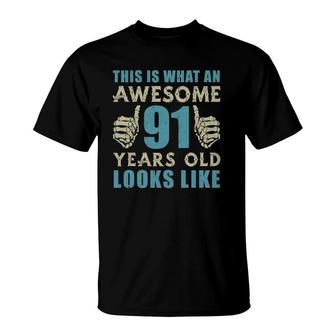 Vintage 1931 Womens Mens 91St Birthday Gift For 91 Years Old T-Shirt | Mazezy