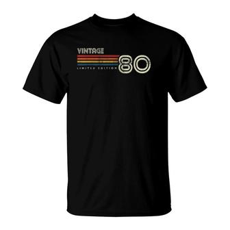 Vintage 1980 Chest Stripe 40Th Birthday Top T-Shirt | Mazezy