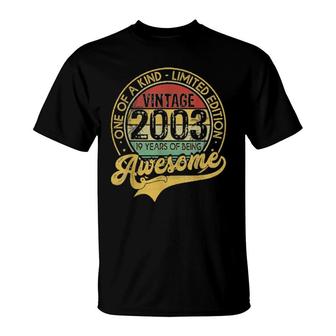 Vintage 2003 19 Years Born In 2003 19Th Birthday Decorations T-Shirt | Mazezy