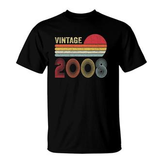 Vintage 2008 Funny 14 Years Old Boys And Girls 14Th Birthday T-Shirt | Mazezy