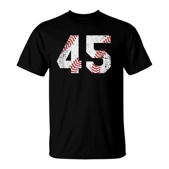Vintage Baseball 45 Jersey Number T-Shirt | Mazezy
