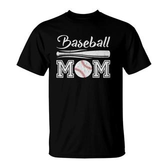 Vintage Baseball Mom Funny Distressed Baseball Mother's Day T-Shirt | Mazezy