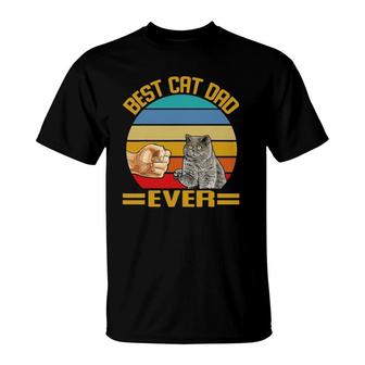 Vintage Best Cat Dad Ever British Shorthair Cats Dad T-Shirt | Mazezy