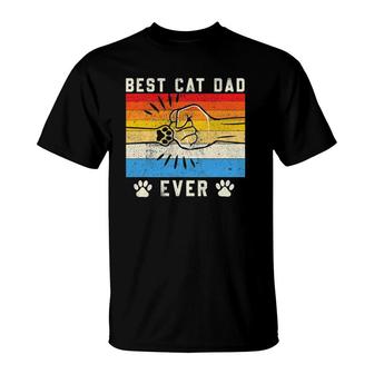 Vintage Best Cat Dad Ever Cat Dad Father's Day Gift T-Shirt | Mazezy CA
