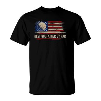 Vintage Best Godfather By Par American Flag Golfgolfer Gift T-Shirt | Mazezy CA