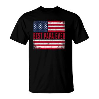 Vintage Best Papa Ever American Flag Father's Day Gift T-Shirt