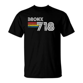 Vintage Bronx Proud 718 New York City State Gift T-Shirt | Mazezy