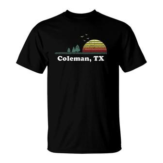 Vintage Coleman, Texas Home Souvenir Print T-Shirt | Mazezy